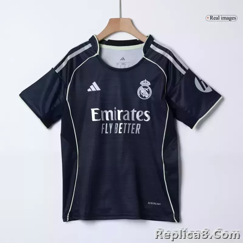 25-26 Real Madrid Away Soccer Kids Full Kit Jersey+Shorts+Socks - detail