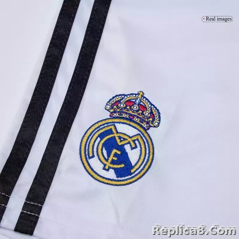 25-26 Real Madrid Home Soccer Kids Full Kit Jersey+Shorts+Socks - detail
