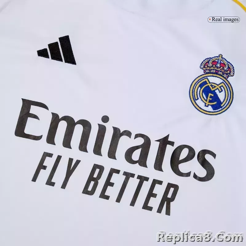 25-26 Real Madrid Home Soccer Kids Full Kit Jersey+Shorts+Socks - detail