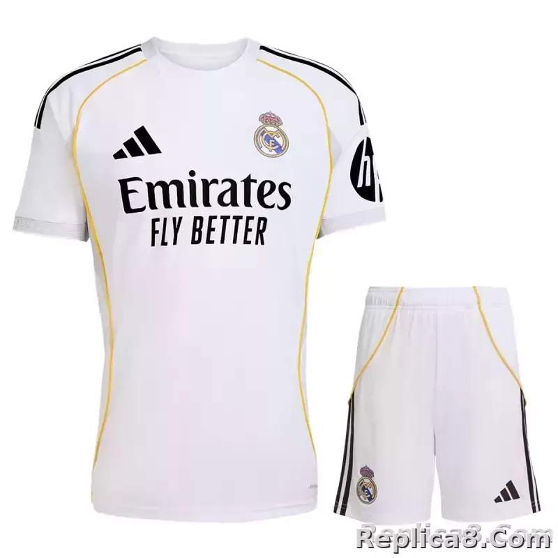25-26 Real Madrid Home Soccer Kit Jersey+Shorts