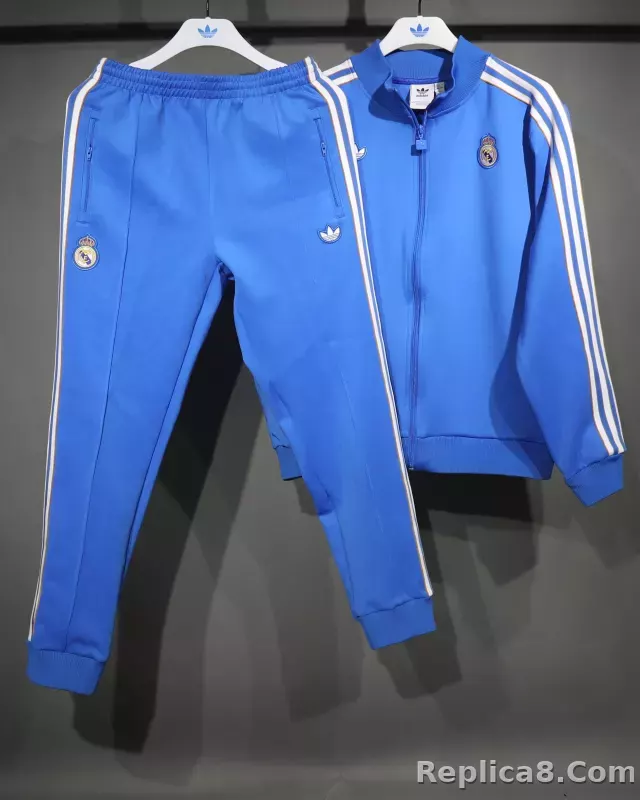 2025-26 Real Madrid Terrace Icons Track Training Jacket Set Blue