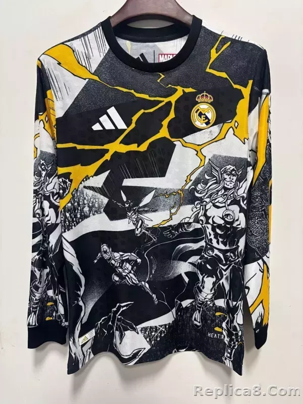 25-26 Real Madrid Avengers Soccer Jersey Pre-match Long Sleeve