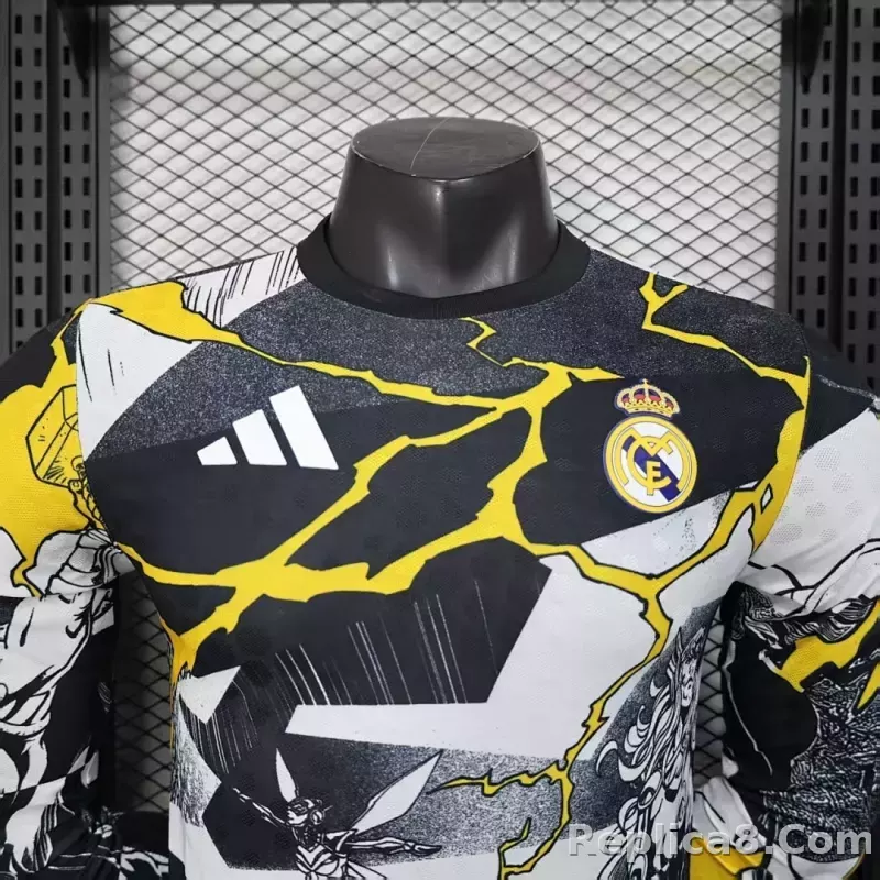 25-26 Real Madrid Marvel Soccer Jersey Special Edition Long Sleeve - detail