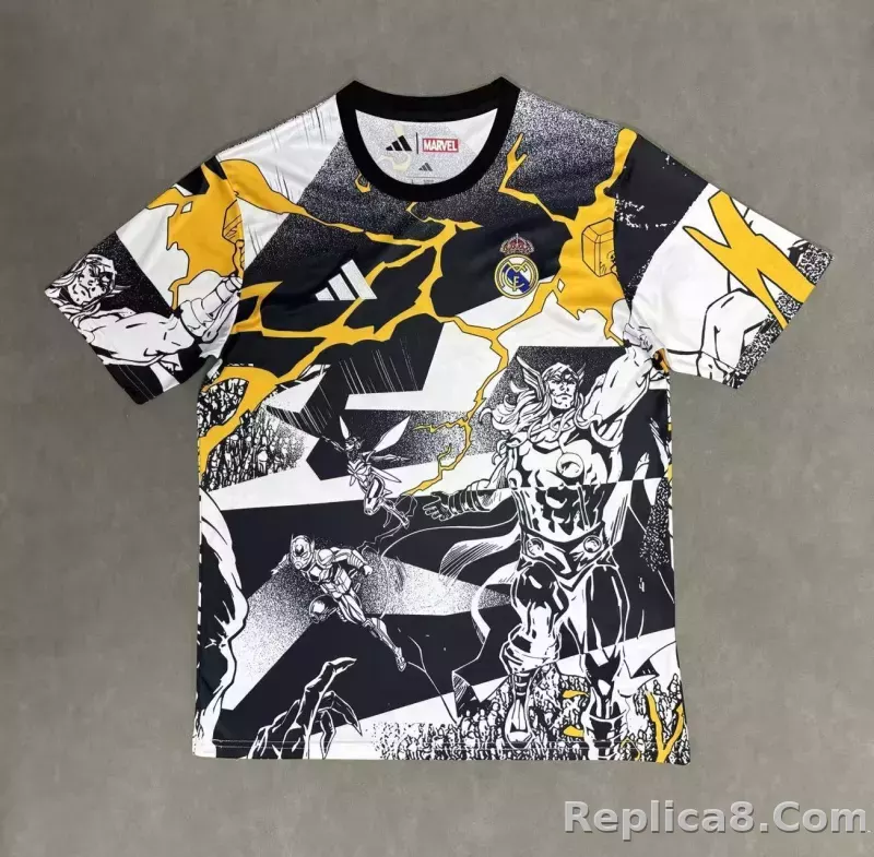 25-26 Real Madrid Avengers Soccer Jersey Pre-match