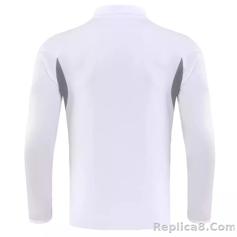 25-26 Real Madrid 1/4 Zipper Sweat Kit(Top+Pants) White - detail