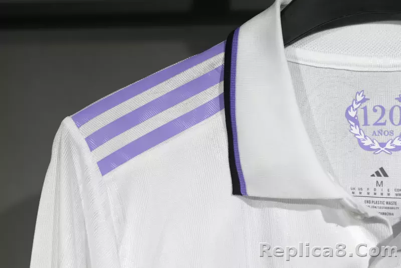 22-23 Real Madrid Home Retro Jersey Player Edition Long Sleeve - detail