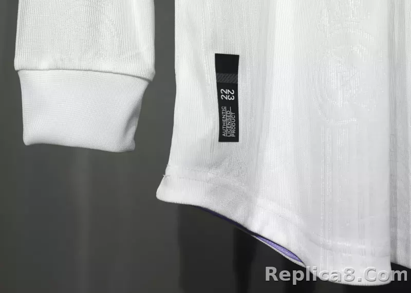 22-23 Real Madrid Home Retro Jersey Player Edition Long Sleeve - detail