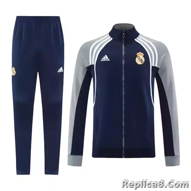 2025-26 Real Madrid Training Tracksuit Kit(Jacket+Pants) 06 Navy