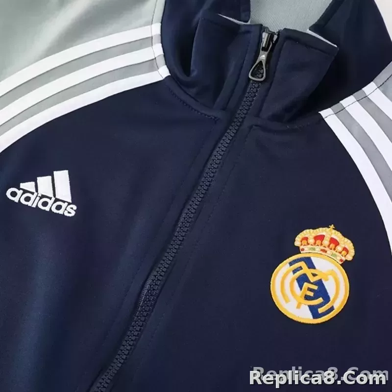 2025-26 Real Madrid Training Tracksuit Kit(Jacket+Pants) 06 Navy - detail