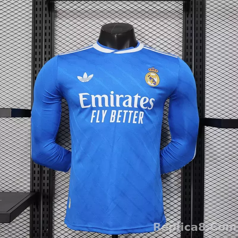 25-26 Real Madrid Third Away Soccer Jersey Player Version Long Sleeve