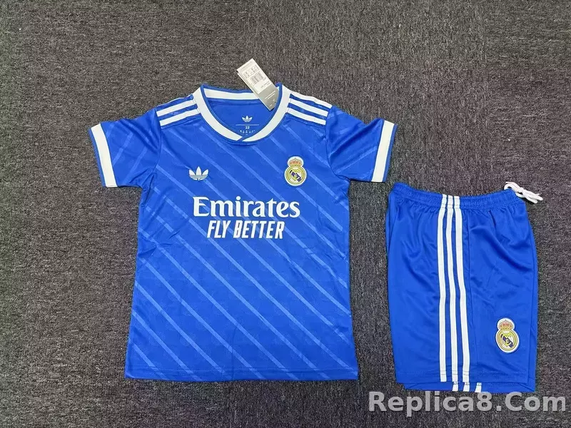 25-26 Real Madrid Third Away Soccer Kids Kit Jersey+Shorts