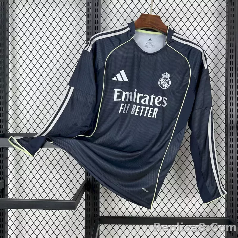 25-26 Real Madrid Away Soccer Jersey Long Sleeve