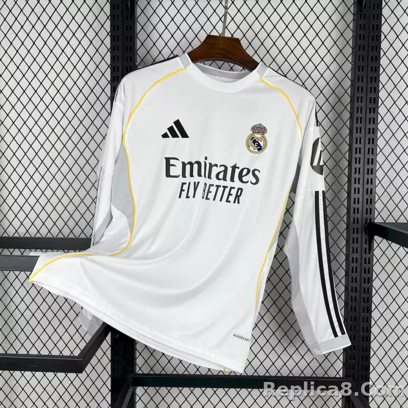 25-26 Real Madrid Home Soccer Jersey Long Sleeve