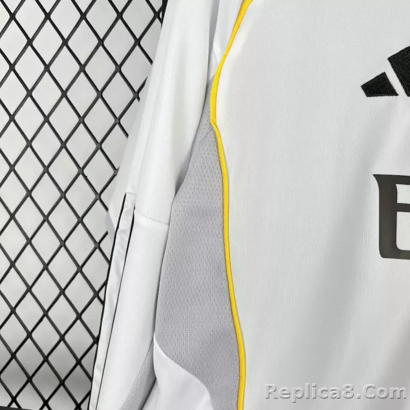 25-26 Real Madrid Home Soccer Jersey Long Sleeve - detail