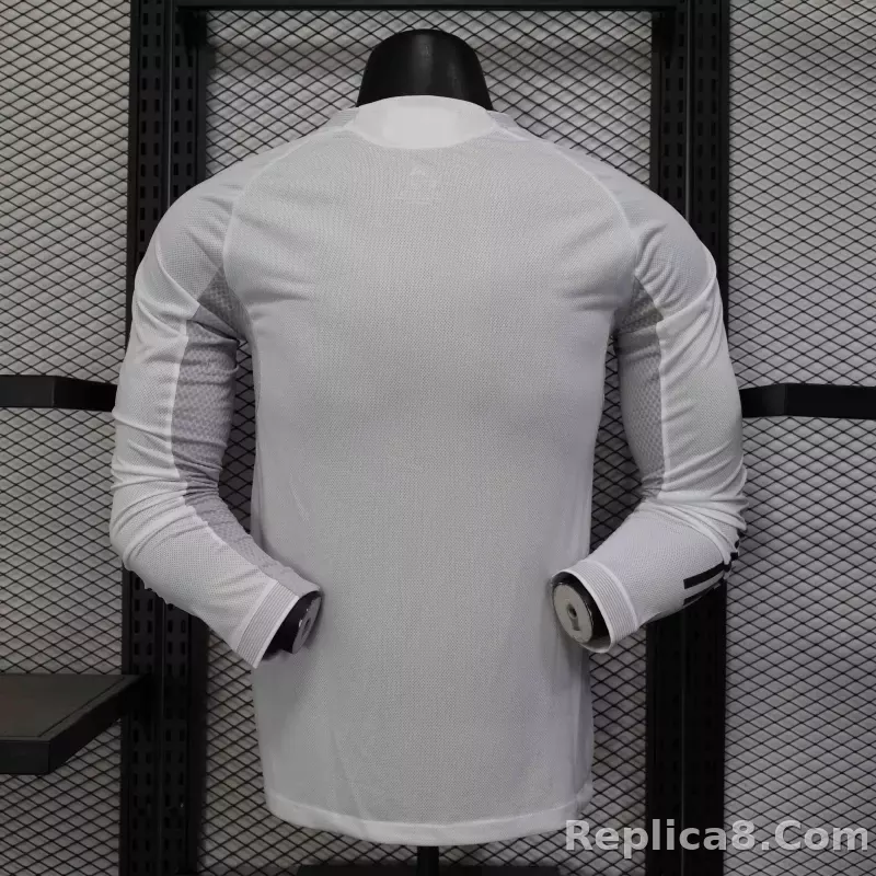 25-26 Real Madrid Home Soccer Jersey Player Version Long Sleeve - detail