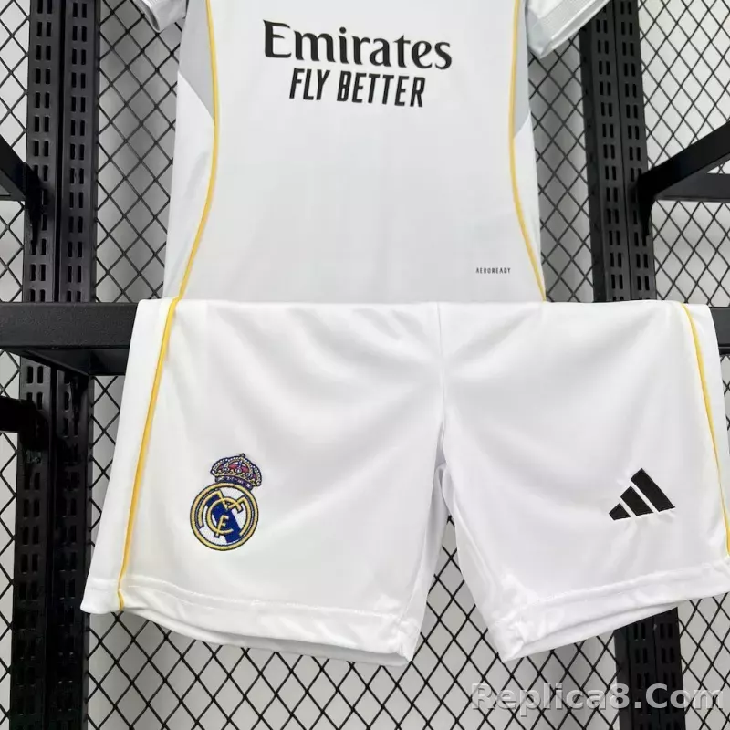 25-26 Real Madrid Home Soccer Kids Kit Jersey+Shorts - detail