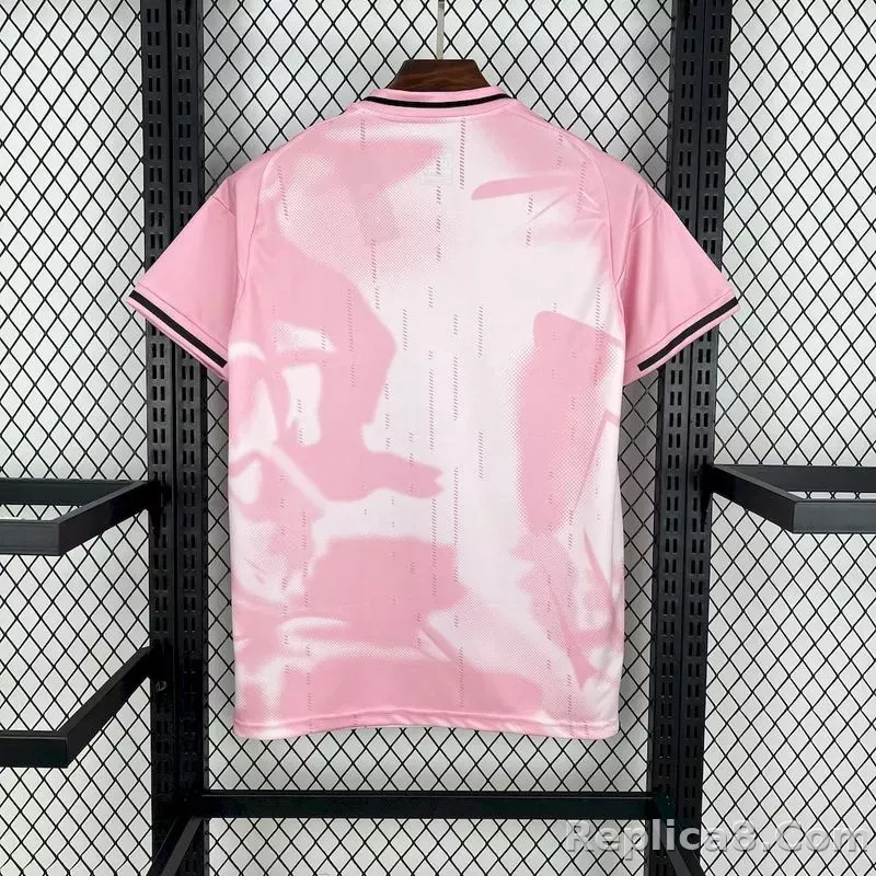 24-25 Real Madrid Soccer Jersey Pink White - detail