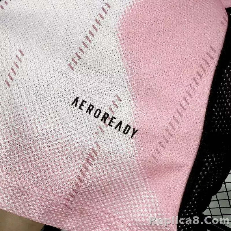 24-25 Real Madrid Soccer Jersey Pink White - detail
