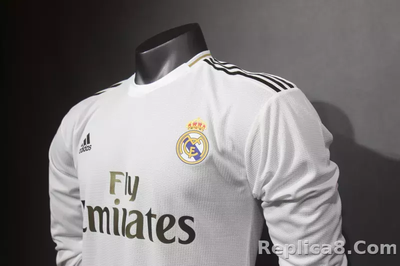 19-20 Real Madrid Home Retro Jersey Player version Long Sleeve - detail