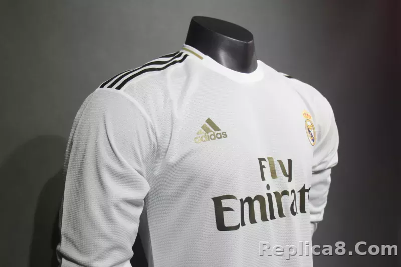 19-20 Real Madrid Home Retro Jersey Player version Long Sleeve - detail