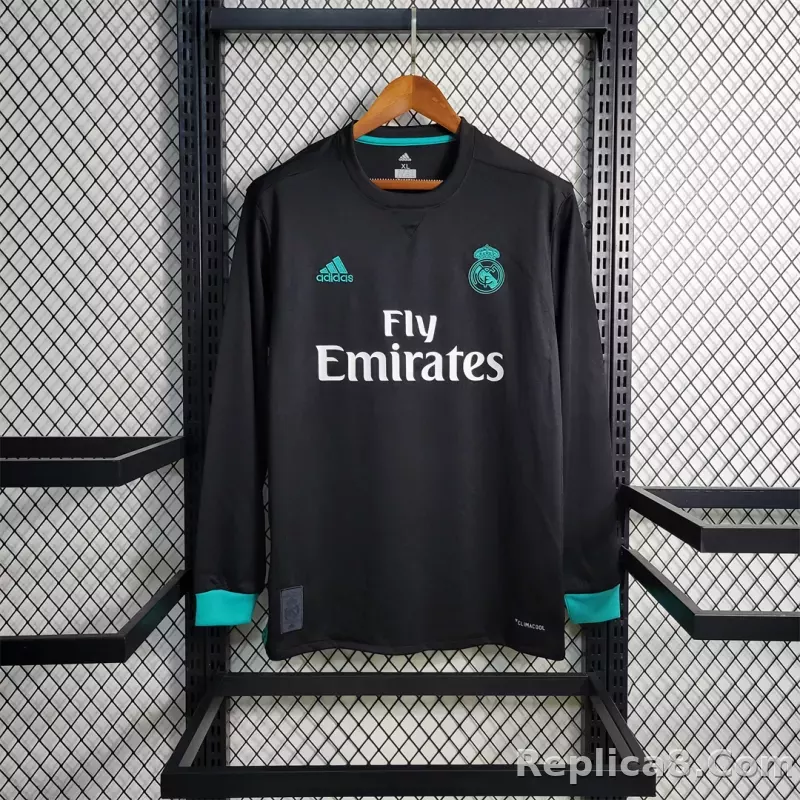 17-18 Real Madrid Away Retro Jersey Long Sleeve