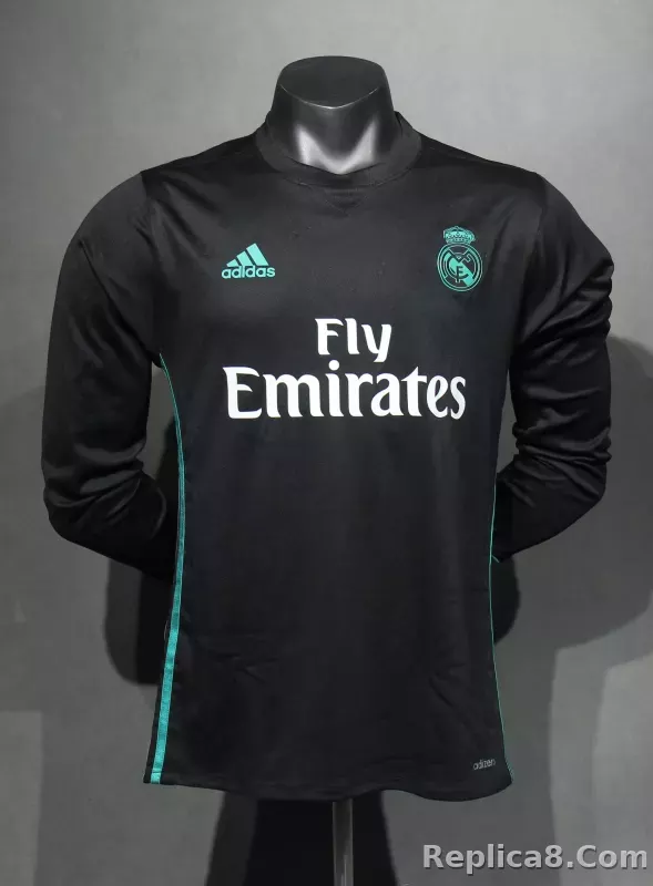 17-18 Real Madrid Away Retro Jersey Player Version Long Sleeve