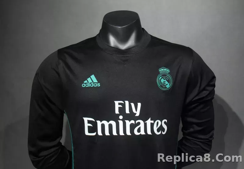 17-18 Real Madrid Away Retro Jersey Player Version Long Sleeve - detail