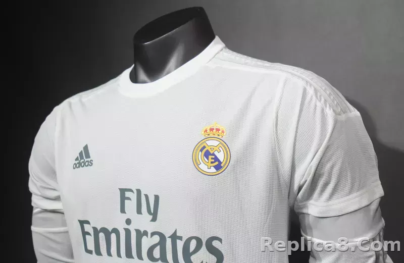 2015-16 Real Madrid Home Retro Jersey Player Version Long Sleeve - detail