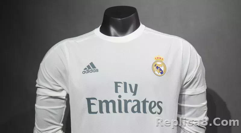 2015-16 Real Madrid Home Retro Jersey Player Version Long Sleeve - detail