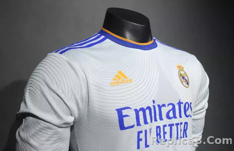 21-22 Real Madrid Home Soccer Jersey Retro Player Version Long Sleeve - detail