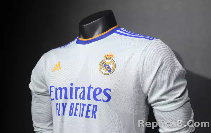 21-22 Real Madrid Home Soccer Jersey Retro Player Version Long Sleeve - detail