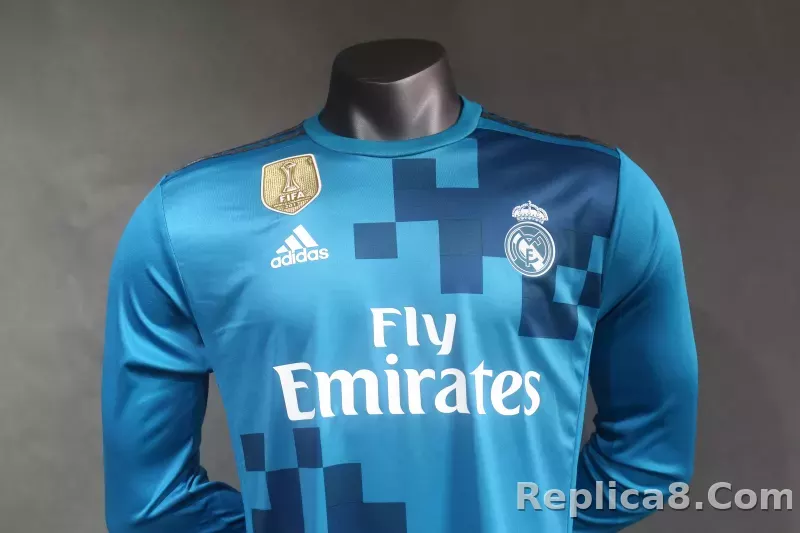 17-18 Real Madrid Second Away Retro Jersey Player Version Long Sleeve - detail