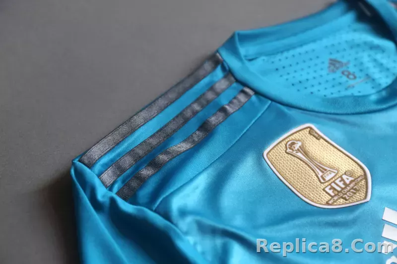 17-18 Real Madrid Second Away Retro Jersey Player Version Long Sleeve - detail