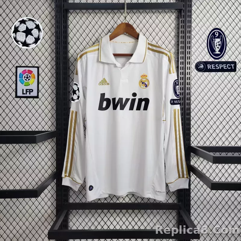 11-12 Real Madrid Home Retro Jersey Lond Sleeve - detail