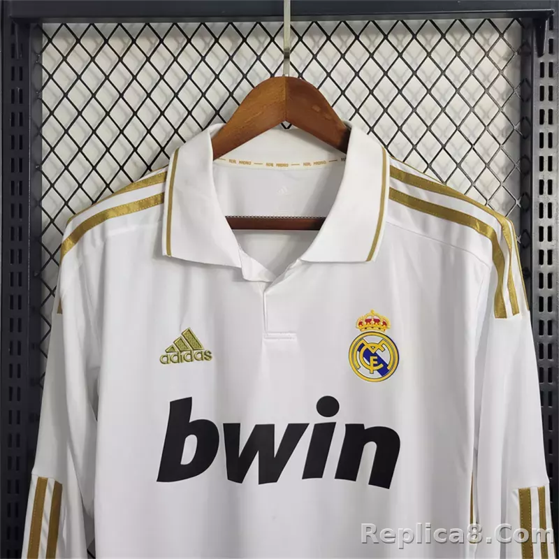 11-12 Real Madrid Home Retro Jersey Lond Sleeve - detail