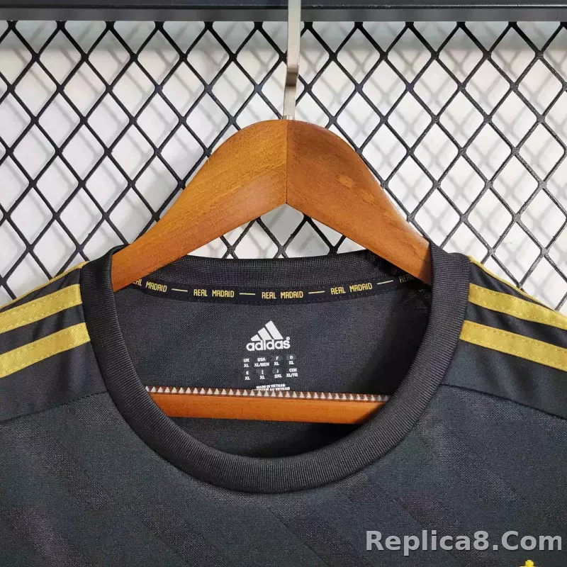 11-12 Real Madrid Away Retro Jersey Black - detail