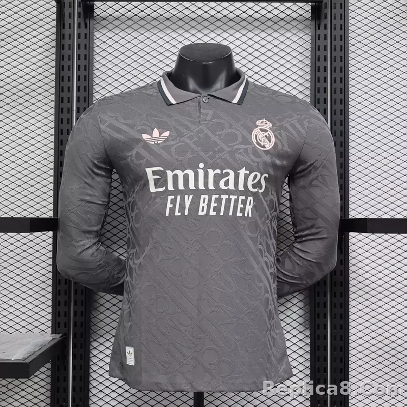 24-25 Real Madrid Third Away Soccer Jersey Player Version Long Sleeve