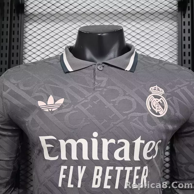 24-25 Real Madrid Third Away Soccer Jersey Player Version Long Sleeve - detail