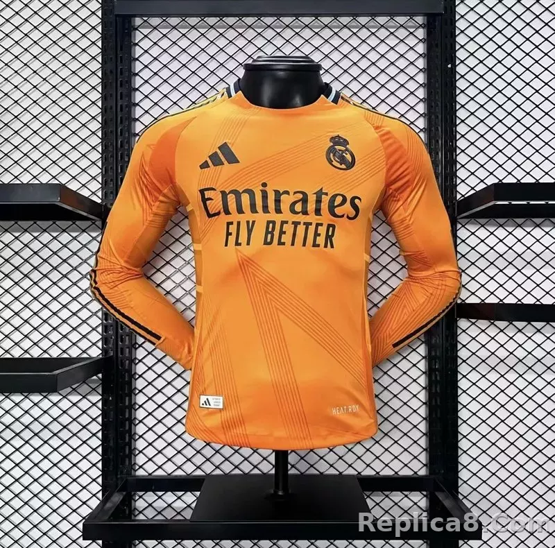 24-25 Real Madrid Away Soccer Jersey Player Edition Long Sleeve
