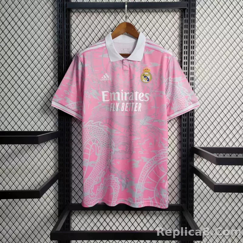 23-24 Real Madrid Pink Dragon Polo Shirt