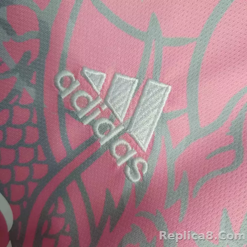 23-24 Real Madrid Pink Dragon Polo Shirt - detail