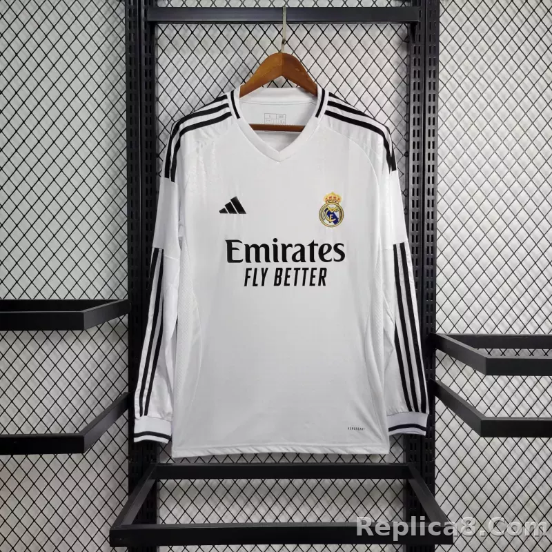 24-25 Real Madrid Home Soccer Jersey Long Sleeve