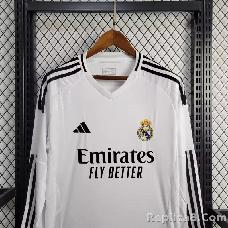 24-25 Real Madrid Home Soccer Jersey Long Sleeve - detail