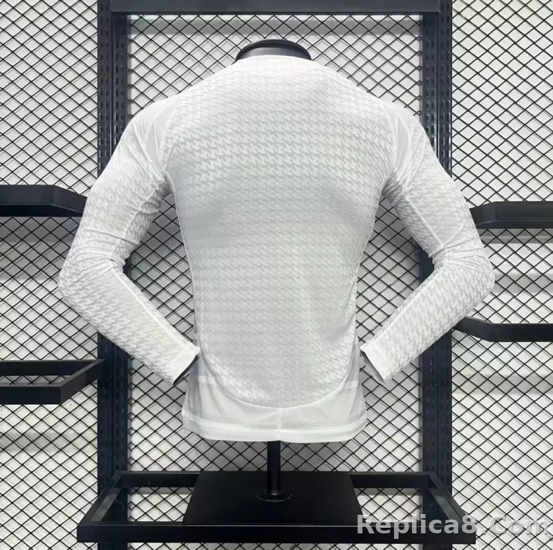 24-25 Real Madrid Home Soccer Jersey Player Version Long Sleeve - detail