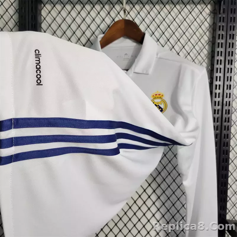 16-17 Real Madrid Home Retro Jersey Long Sleeve - detail