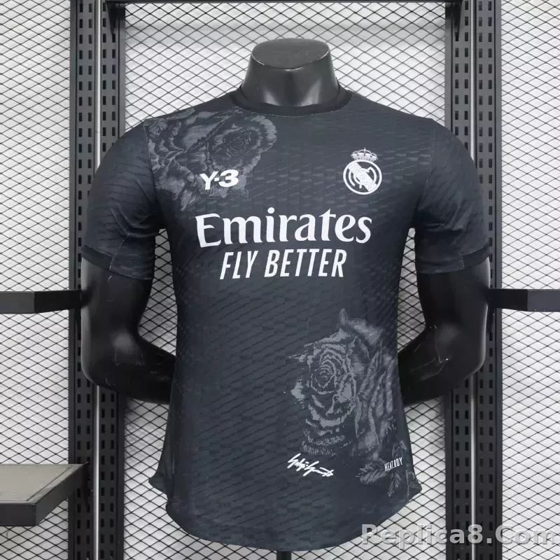 23-24 Real Madrid Y-3 Special Fourth Jersey Black Player Version