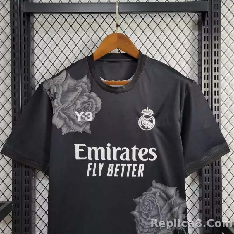 23-24 Real Madrid Y-3 Special Fourth Jersey Black - detail