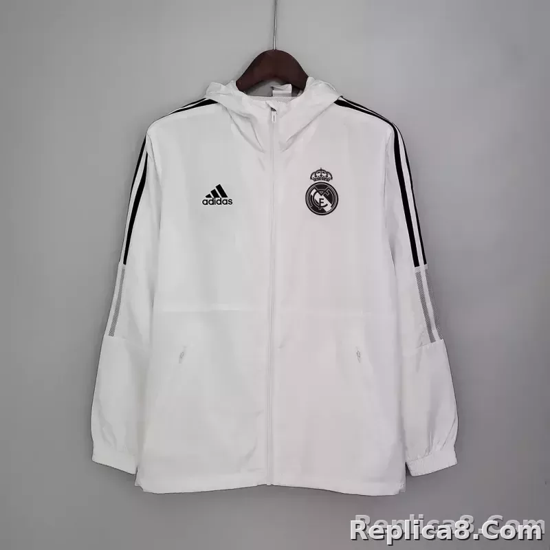 2021/2022 Real Madrid Jersey Windbreaker White(Black Edge)