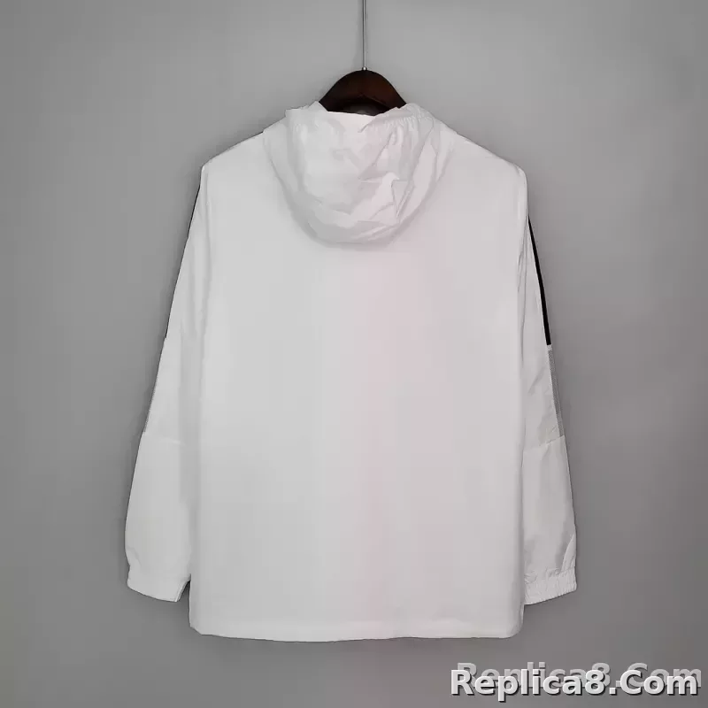 2021/2022 Real Madrid Jersey Windbreaker White(Black Edge) - detail