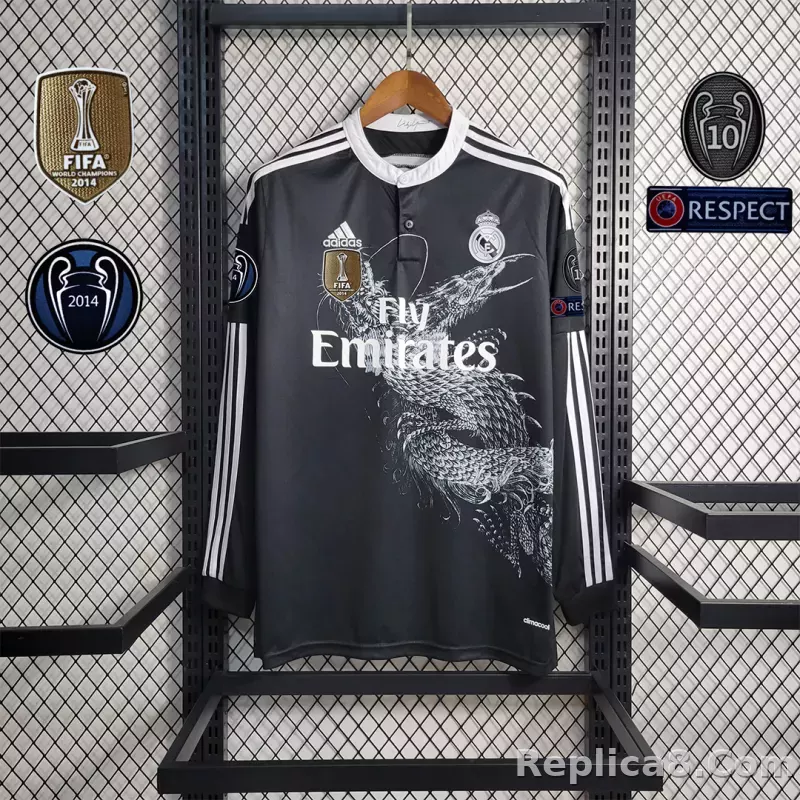 2014/15 Real Madrid Ronaldo#7 Third Away Retro Jersey Long Sleeve - detail